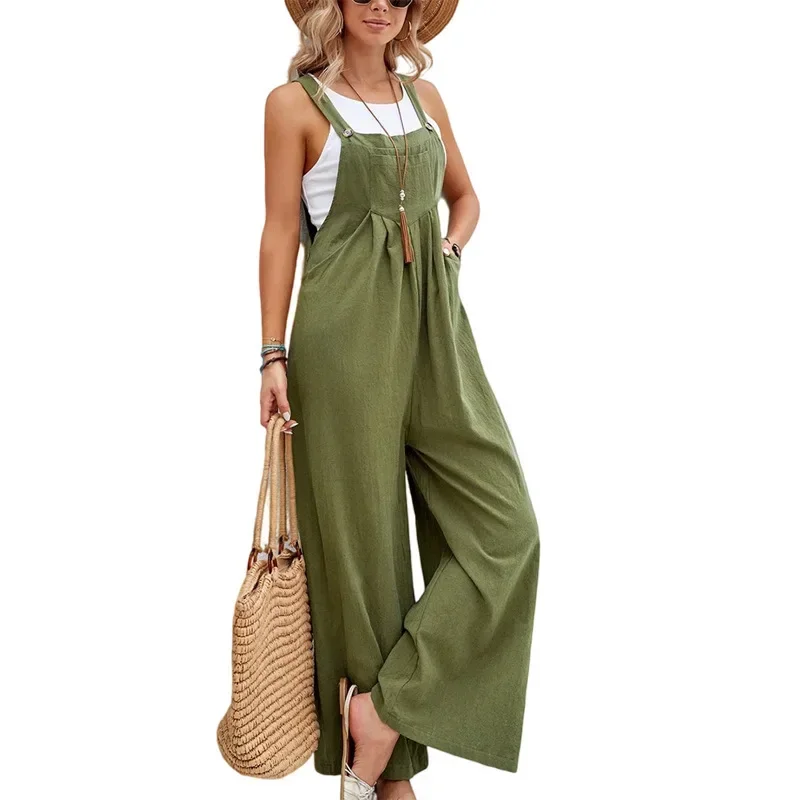 Women Loose Fit Fashion Overalls Wide Leg Baggy Bib Overalls Jumpsuit Dungarees Summer Jumpsuit Casual Elegant Overalls Summer