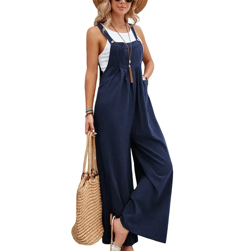 Women Loose Fit Fashion Overalls Wide Leg Baggy Bib Overalls Jumpsuit Dungarees Summer Jumpsuit Casual Elegant Overalls Summer