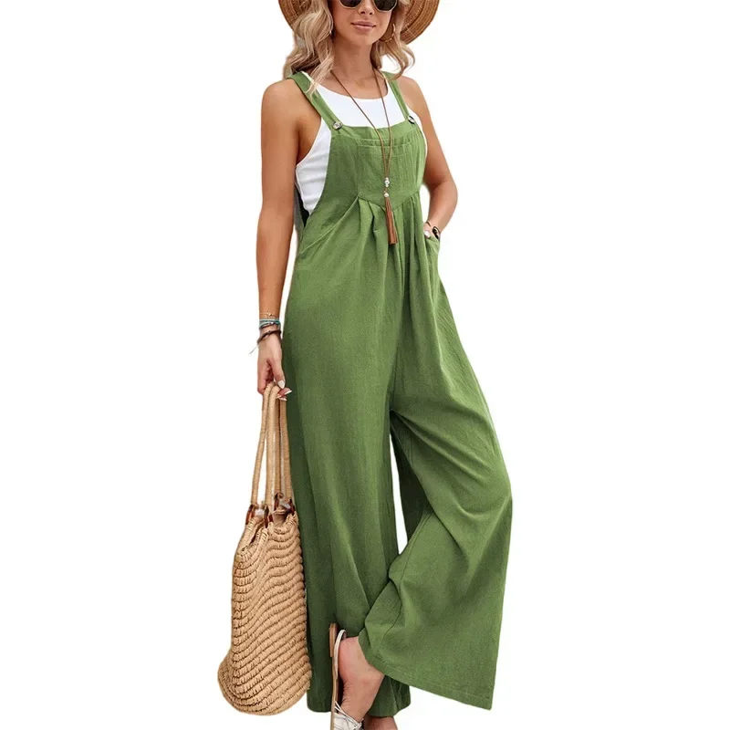 Women Loose Fit Fashion Overalls Wide Leg Baggy Bib Overalls Jumpsuit Dungarees Summer Jumpsuit Casual Elegant Overalls Summer