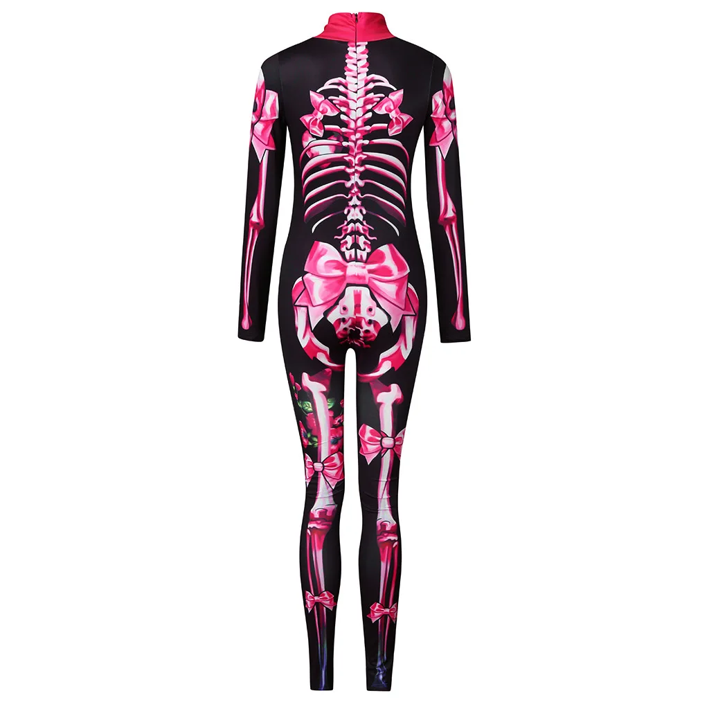 Halloween Horror Nights Rose Ghost Bride Skeleton Skeleton Y2K Challenge Ghost Cosplay Masquerade Party Prom Women's Jumpsuit