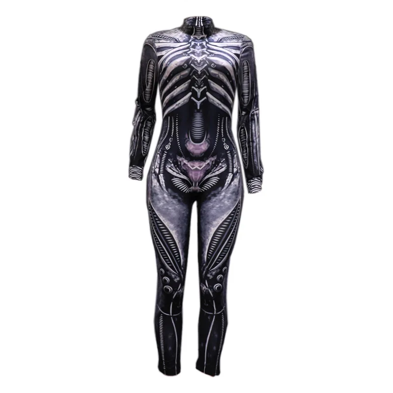 Halloween Horror Nights Rose Ghost Bride Skeleton Skeleton Y2K Challenge Ghost Cosplay Masquerade Party Prom Women's Jumpsuit