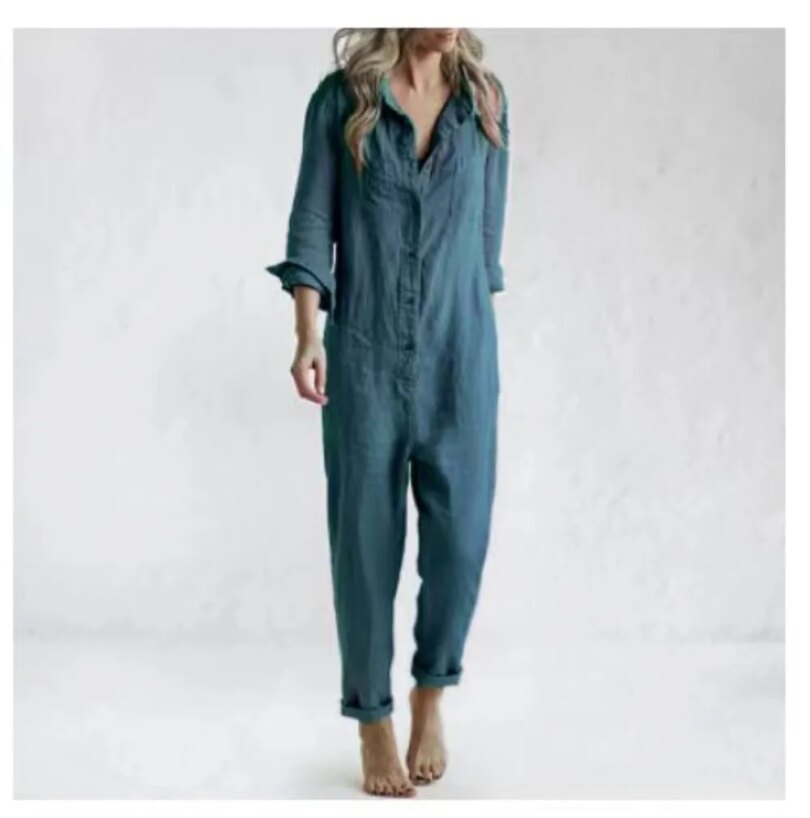 Casual Jumpsuit Women Overalls 2023 Autumn Winter Clothes Solid Streetwear Jump Suits Fashion Rompers Overall Jogger Playsuits - Image 4