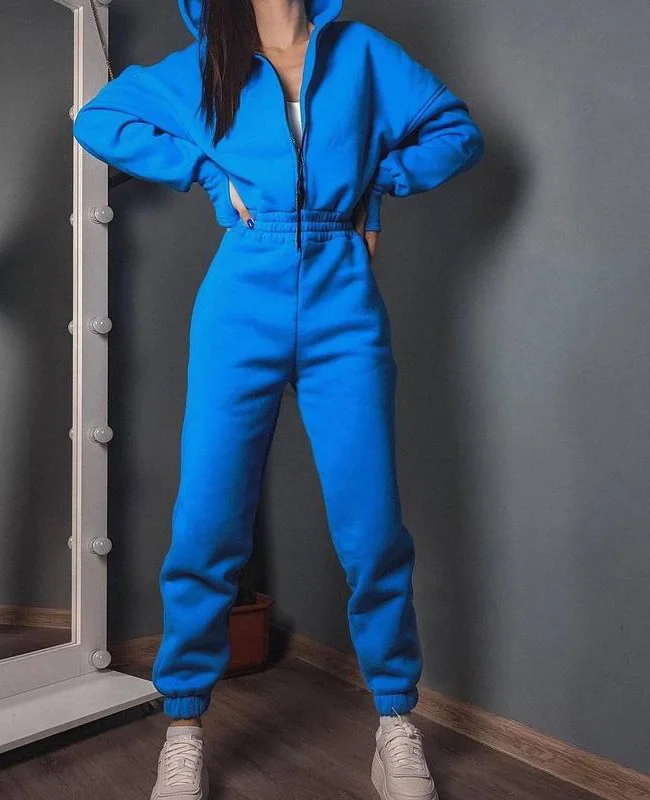 2024 ladies fall and winter one-piece sweatpants suit Zip-up hooded Jumpsuits tracksuit Sportswear