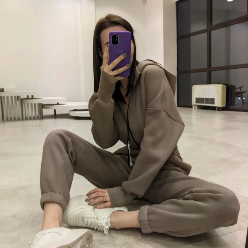 2024 ladies fall and winter one-piece sweatpants suit Zip-up hooded Jumpsuits tracksuit Sportswear - Image 3