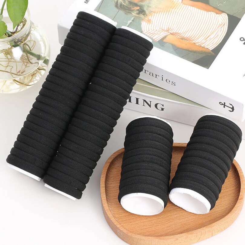 50/100pcs Black Hair Bands for Women Girls Hairband High Elastic Rubber Band Hair Ties Ponytail Holder Scrunchies Accessorie - Image 2