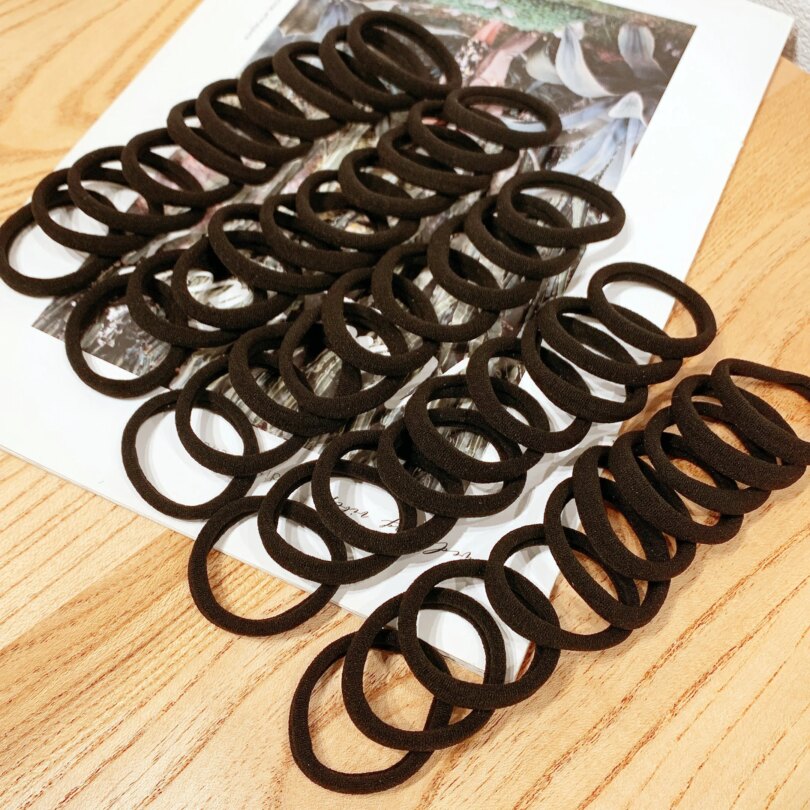 50/100pcs Black Hair Bands for Women Girls Hairband High Elastic Rubber Band Hair Ties Ponytail Holder Scrunchies Accessorie - Image 5