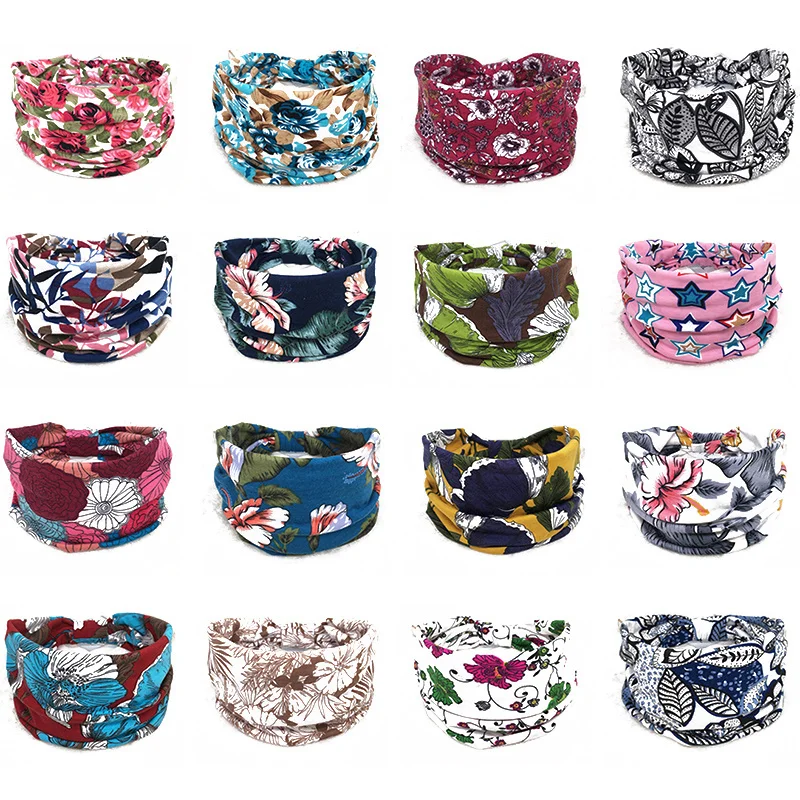 Bohemian Wide Cotton Stretch Headbands Women Headwrap Turban Headwear Bandage Hairbands Bandana Wide Headbands Hair Accessories