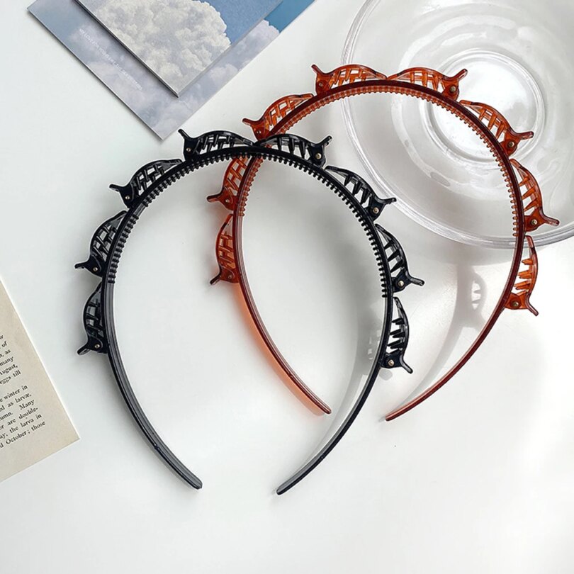 2022 New Double Bangs Hairstyle Hair Clips Hairpin Head Hoop Twist Plait Clip Front Hairclips Hair Hoop Women Headband Headwear - Image 5