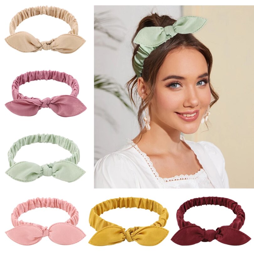 New Women Suede Soft Solid Print Headbands Vintage Boho Cross Knot Elastic Hairbands Bandanas Girls Hair Bands Hair Accessories - Image 5