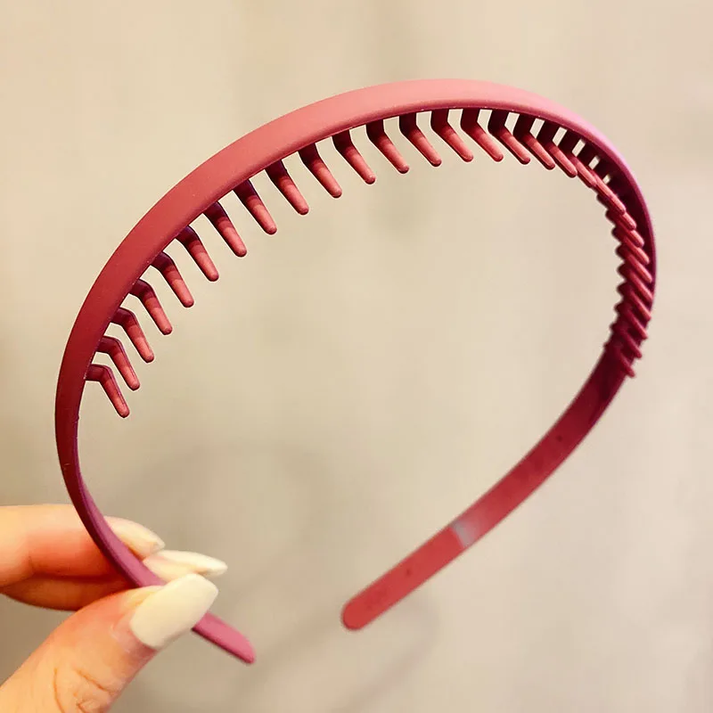 Women Simple Colorful Matte Toothed Hairbands Broken Hair Finishing Headband Outdoor Hair Hoop Headwear Fashion Hair Accessories