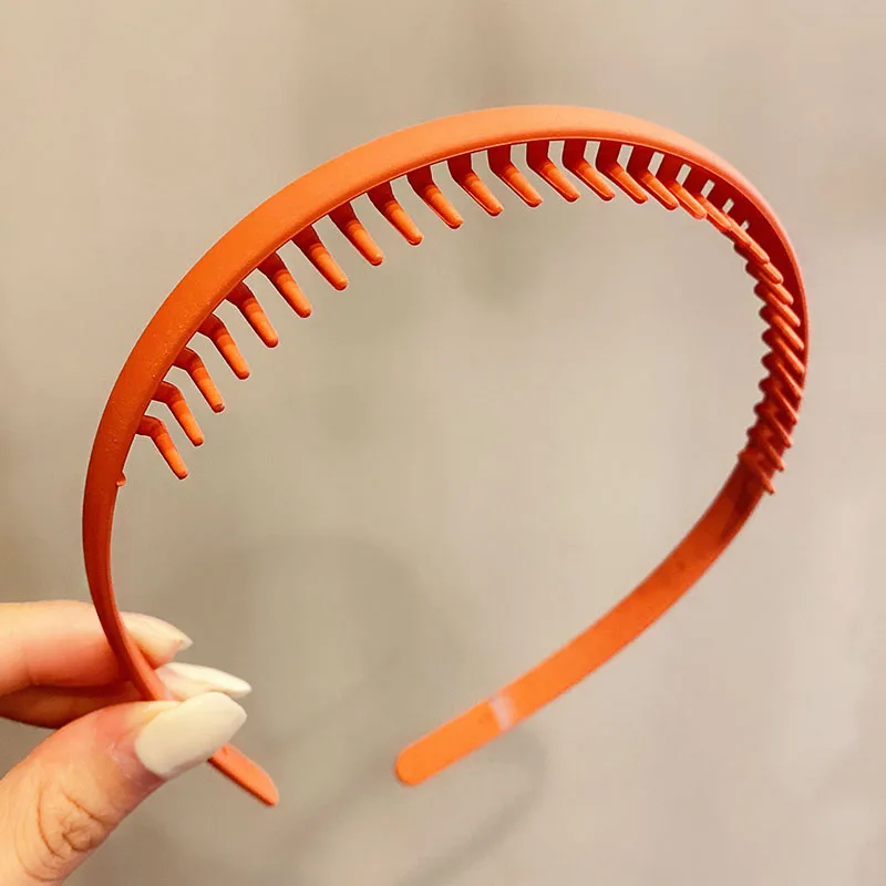 Women Simple Colorful Matte Toothed Hairbands Broken Hair Finishing Headband Outdoor Hair Hoop Headwear Fashion Hair Accessories