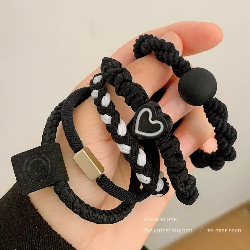 10PCS Women's Hair Ring Set Hair Accessories High Elasticity Leather Band Simple Temperament High Ponytail Durability New Style