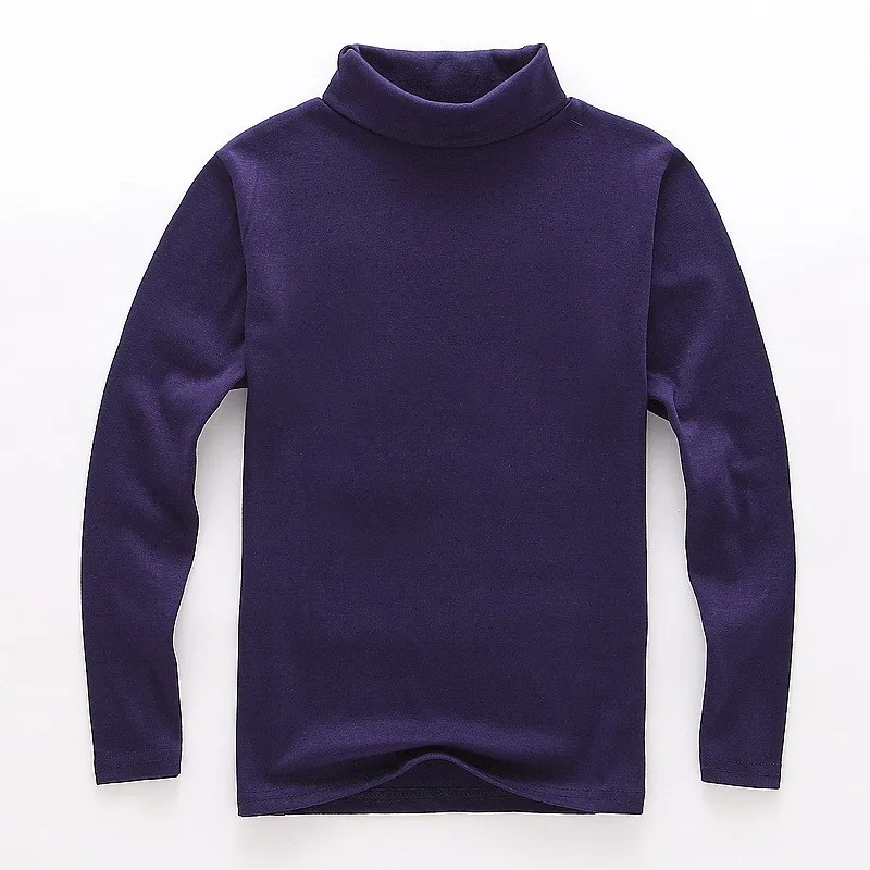 New 2024 Autumn Winter Boys Girls Kids Fashion Solid T Shirt Tops Children O-neck Long Sleeve Warm Casual T-shirts