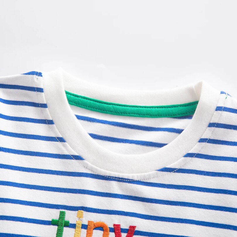 Jumping Meters 2-7T New Arrival Striped Animals Embroidery Boys Tshirts Autumn Winter Children's Clothes Long Sleeve Kids Tops - Image 3