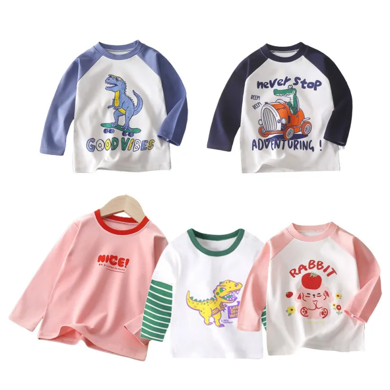 Children's Clothing Boys Girls T-Shirt kids clothes Cartoon Tops Long Sleeve Baby Clothing Autumn Winter Cotton Print Sweatshirt