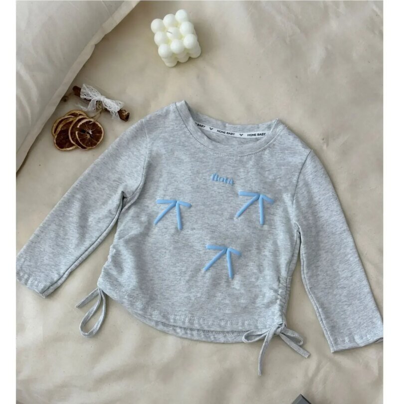 Baby Girls Long-sleeve T-Shirt Kids Top Tees with Bow-Knot Mother Daughter Bottoming 2024 Spring Autumn Children Fashion Clothes - Image 4