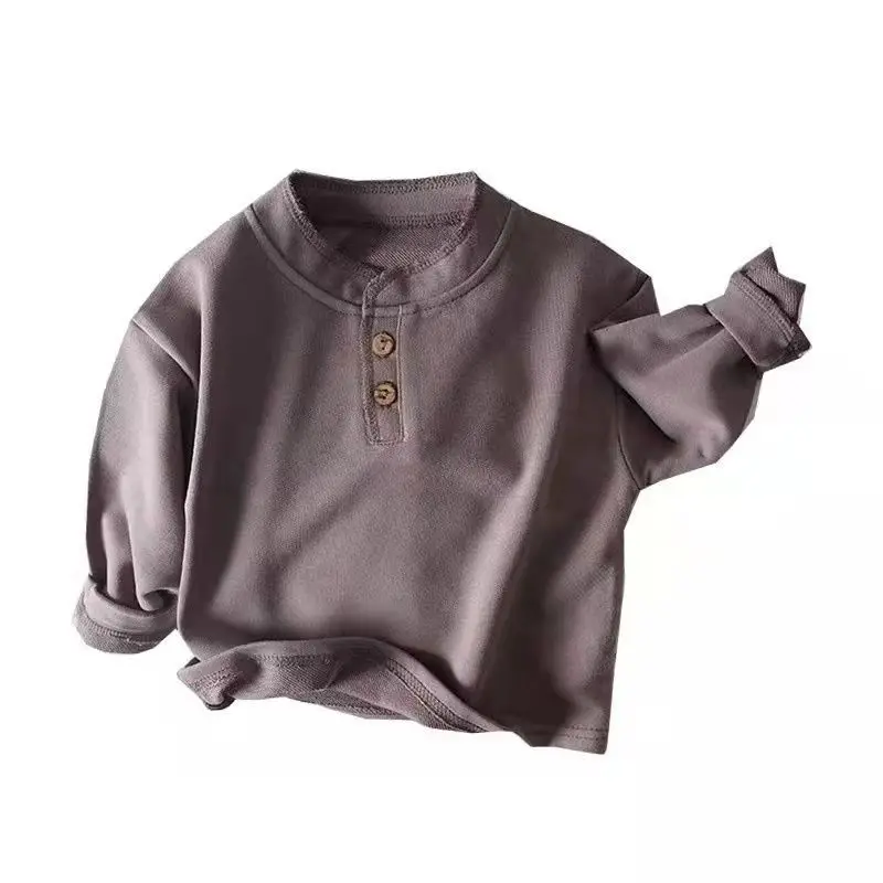 Korean Children's Casual Long-sleeved T-shirt Spring  Autumn New Boys and Girls Cotton Top T-shirt Children's Bottom Shirt