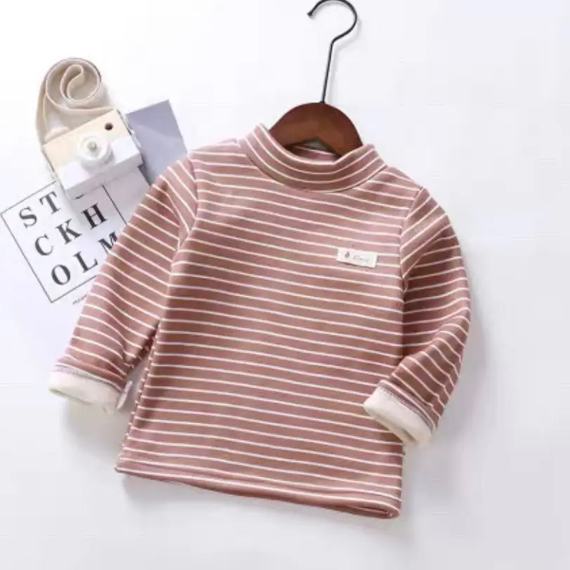 Fleece Lining Thick Toddler Boys Girls Sweatshirts Warm Autumn Winter Coat Sweater Baby Long Sleeve Outfit Tracksuit Kids Shirt