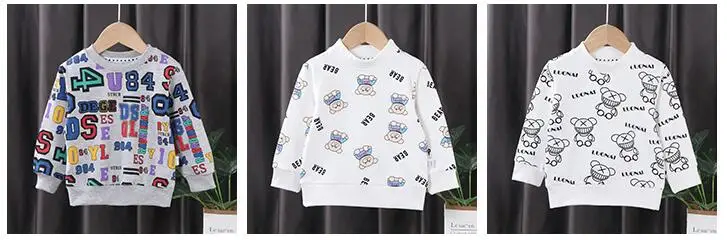 Children Sweater Cotton Kids T-shirt Boy's Girl's Long Sleeve Dress Cartoon Pattern Spring Autumn Clothes Dresses Kids Clothes