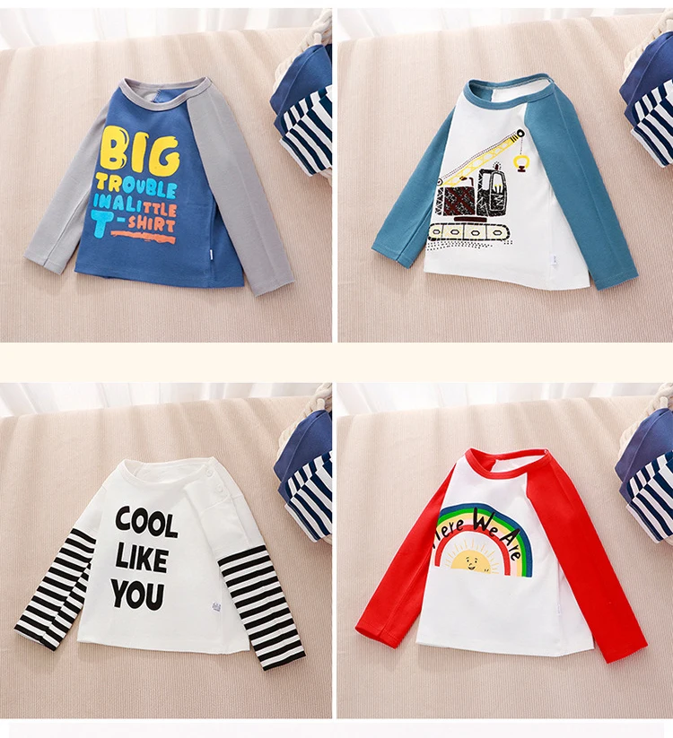 Kids Clothing Boys Girls T-Shirt Children's Clothes Cartoon Tops Long Sleeve Baby Clothing Autumn Winter Cotton Print Sweatshirt