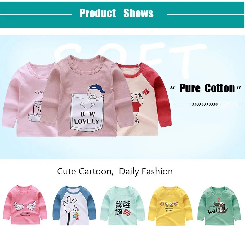 Children's Clothing Boys Girls T-Shirt kids clothes Cartoon Tops Long Sleeve Baby Clothing Autumn Winter Cotton Print Sweatshirt