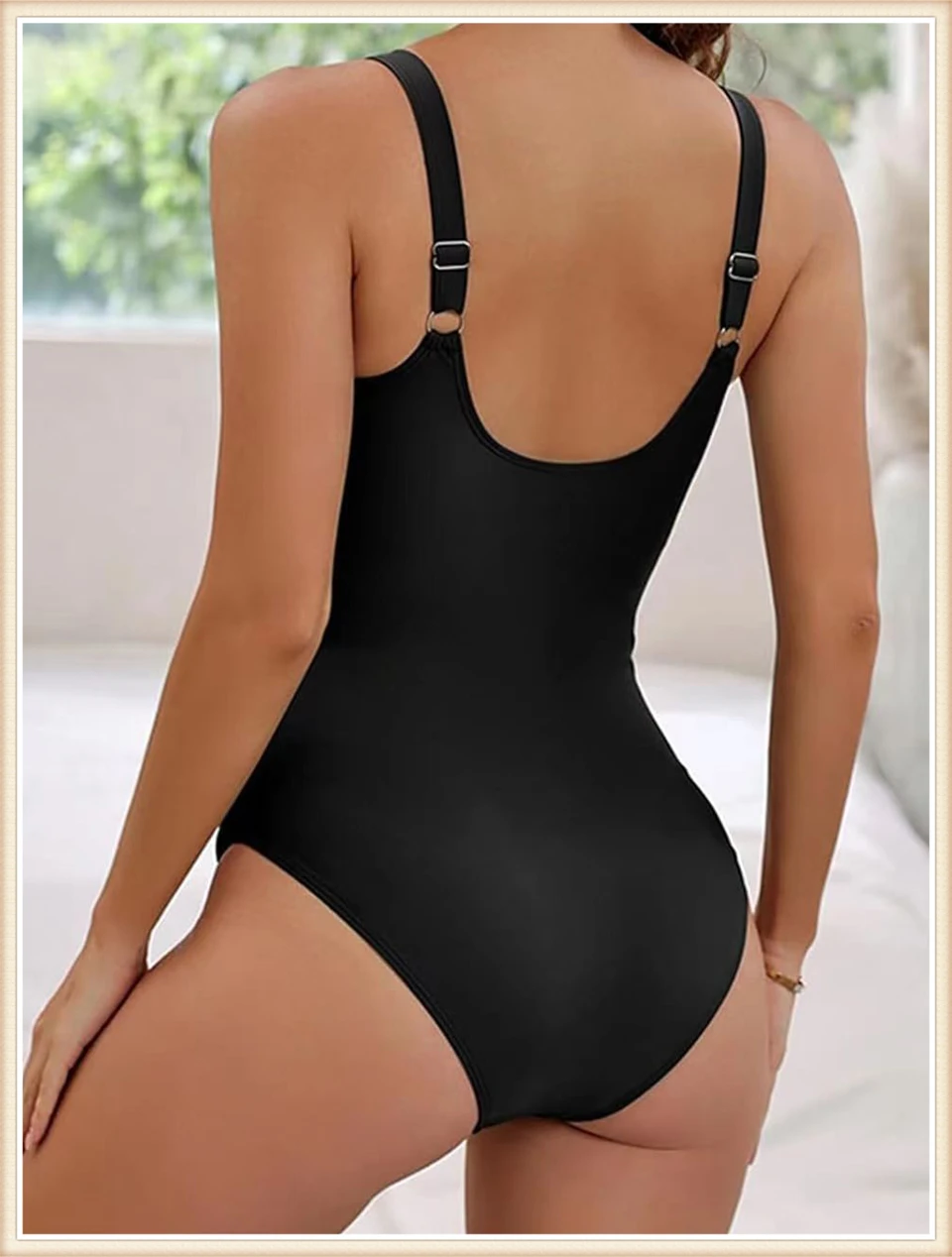 2024 Plain Ruched Swimsuit Women One Piece Solid Swimwear Female Beachwear Bathers Bathing Swimming Swim Bodysuit Summer