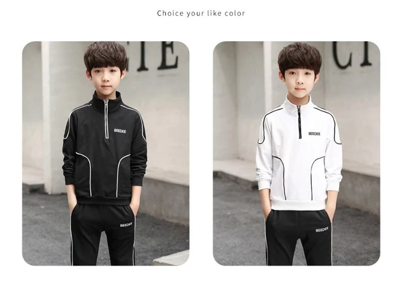 Spring Autumn Teenager Boys Clothing Sets Child Fashion Letter Sweatshirt + Pants 2Pcs Kids Tracksuit 4 5 6 7 8 9 10 11 12 Years