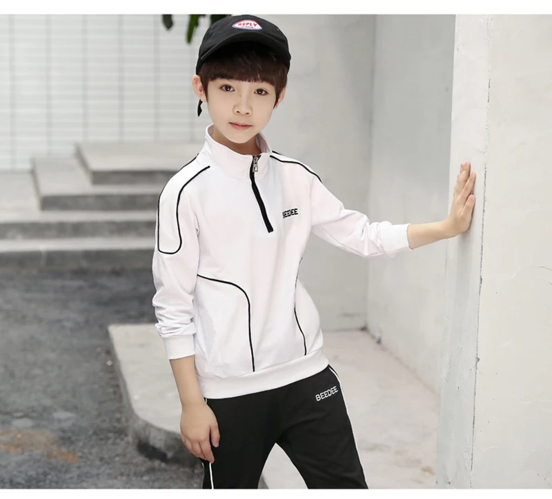 Spring Autumn Teenager Boys Clothing Sets Child Fashion Letter Sweatshirt + Pants 2Pcs Kids Tracksuit 4 5 6 7 8 9 10 11 12 Years