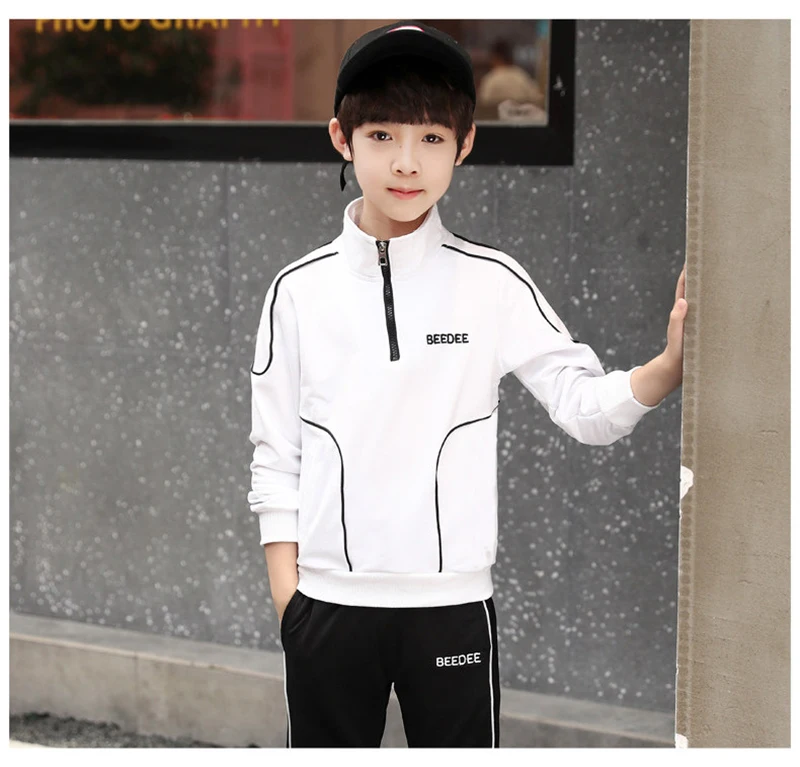 Spring Autumn Teenager Boys Clothing Sets Child Fashion Letter Sweatshirt + Pants 2Pcs Kids Tracksuit 4 5 6 7 8 9 10 11 12 Years