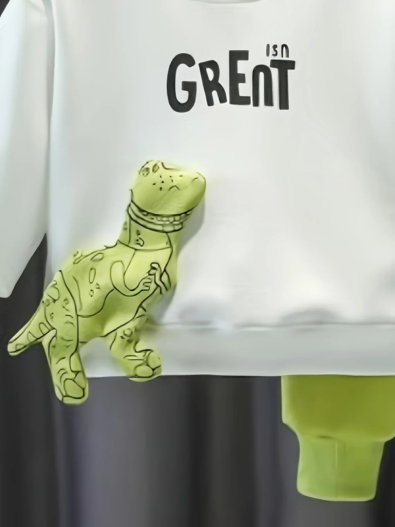 Autumn Children Girls Boys Clothes Sets Kids Cartoon Dinosaur Sweater Pullover Top & Pants 2 Pieces Suit Letter Outfit Tracksuit - Image 6