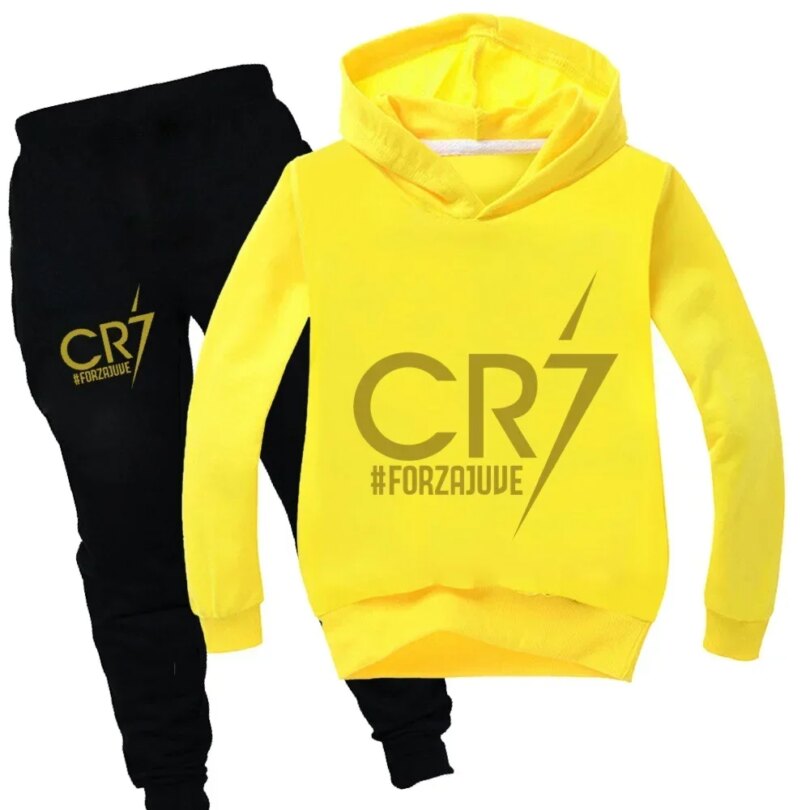 Kid's Spring Autumn Football Idol CR7 Clothes Hoodie+Pants Suit Suitable For Sports And Leisure Xmas Birthday Gift ildren - Image 2