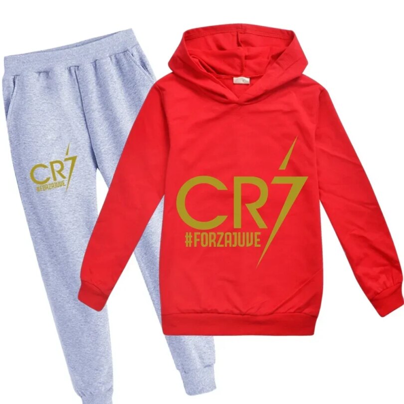 Kid's Spring Autumn Football Idol CR7 Clothes Hoodie+Pants Suit Suitable For Sports And Leisure Xmas Birthday Gift ildren - Image 5