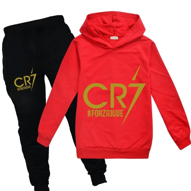 Kid's Spring Autumn Football Idol CR7 Clothes Hoodie+Pants Suit Suitable For Sports And Leisure Xmas Birthday Gift ildren - Image 4