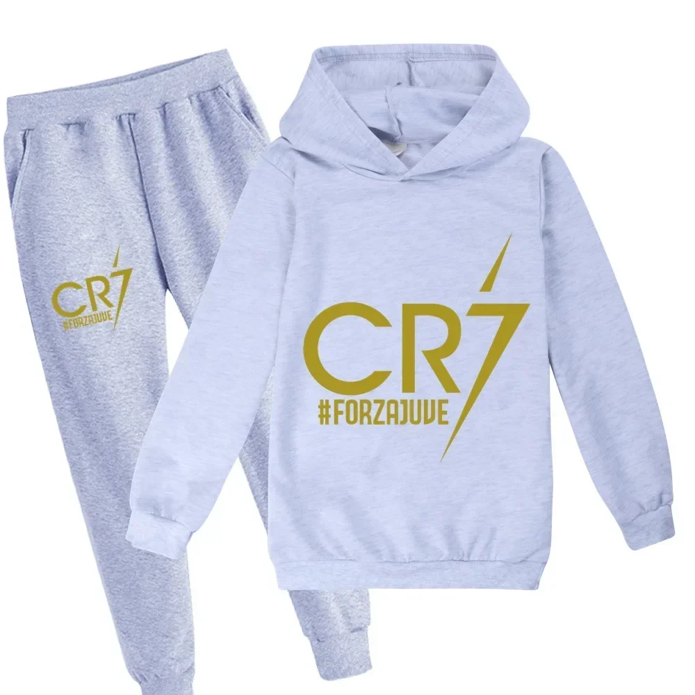 Kid's Spring Autumn Football Idol CR7 Clothes Hoodie+Pants Suit Suitable For Sports And Leisure Xmas Birthday Gift ildren