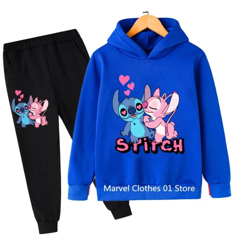 2pcs Set Clothing Stitch Hoodies Boys Girls Casual Long-Sleeves Sweatshirt+Long Pants Sets For 2-13 Years Kids Autumn Clothes - Image 6