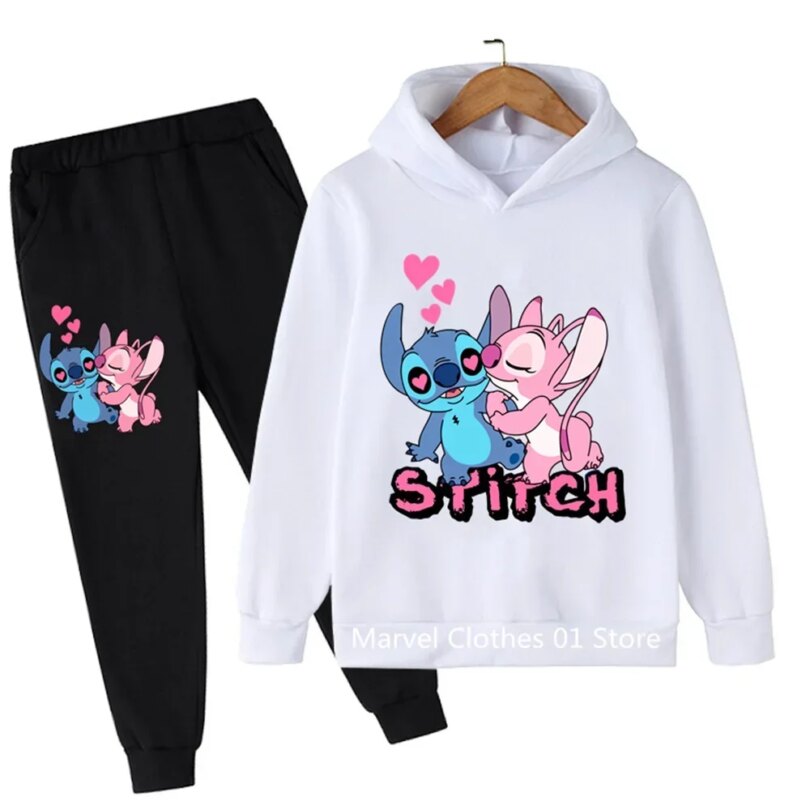 2pcs Set Clothing Stitch Hoodies Boys Girls Casual Long-Sleeves Sweatshirt+Long Pants Sets For 2-13 Years Kids Autumn Clothes - Image 3