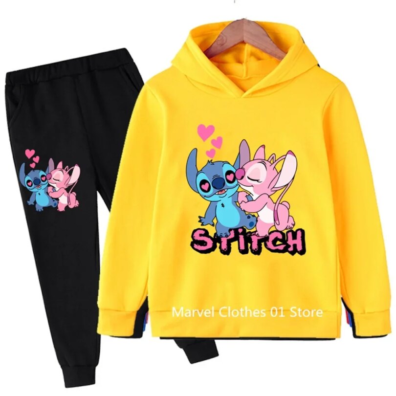 2pcs Set Clothing Stitch Hoodies Boys Girls Casual Long-Sleeves Sweatshirt+Long Pants Sets For 2-13 Years Kids Autumn Clothes - Image 5