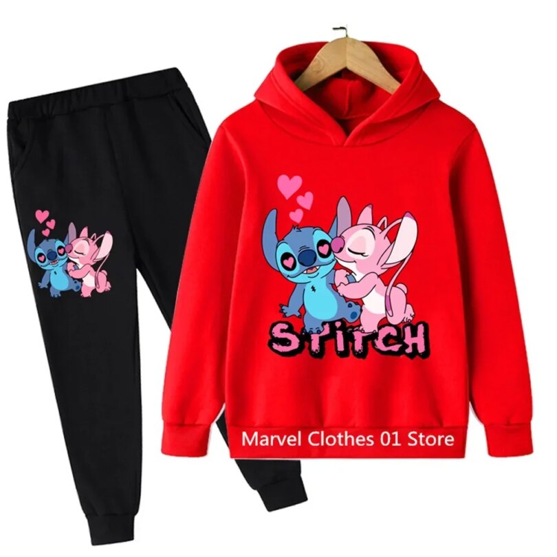 2pcs Set Clothing Stitch Hoodies Boys Girls Casual Long-Sleeves Sweatshirt+Long Pants Sets For 2-13 Years Kids Autumn Clothes - Image 4