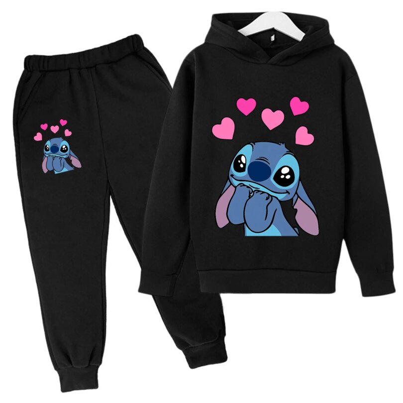 Girls Clothes Stitch Hoodies Sweatshirts Children's Clothing Sets Child Girl Tops + Pants 2 Pcs Suits Kids Boys Tracksuits Set - Image 3