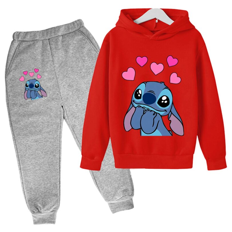 Girls Clothes Stitch Hoodies Sweatshirts Children's Clothing Sets Child Girl Tops + Pants 2 Pcs Suits Kids Boys Tracksuits Set - Image 4