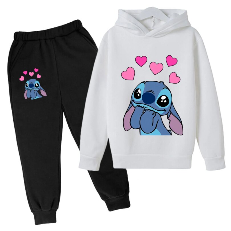 Girls Clothes Stitch Hoodies Sweatshirts Children's Clothing Sets Child Girl Tops + Pants 2 Pcs Suits Kids Boys Tracksuits Set - Image 6