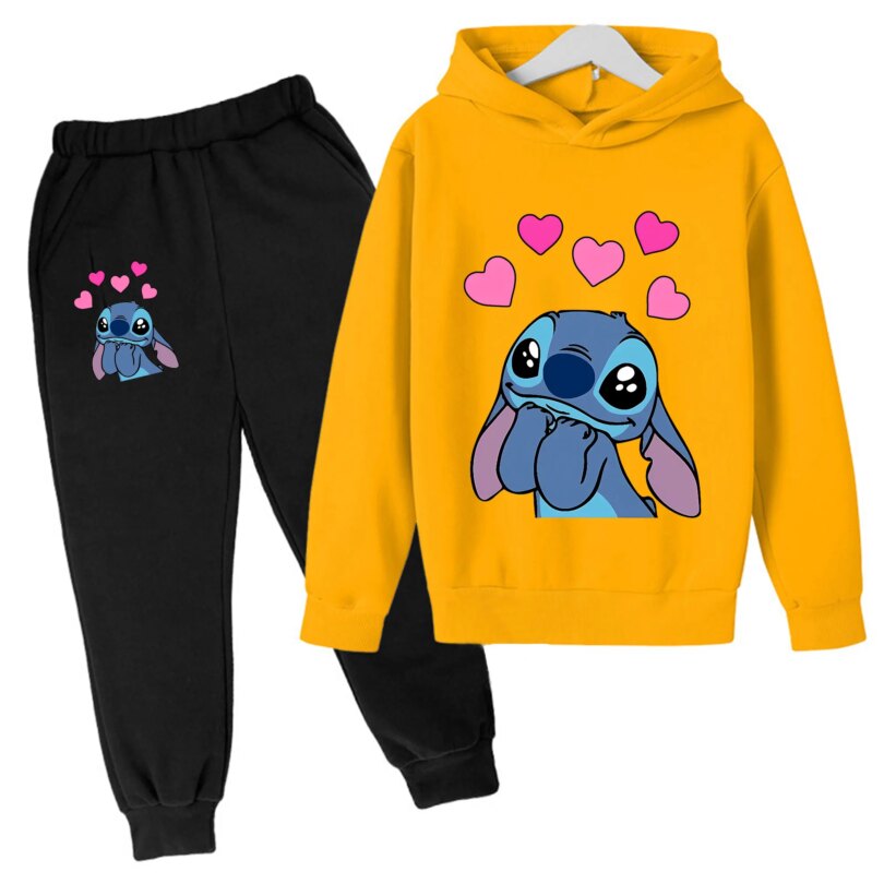 Girls Clothes Stitch Hoodies Sweatshirts Children's Clothing Sets Child Girl Tops + Pants 2 Pcs Suits Kids Boys Tracksuits Set - Image 2