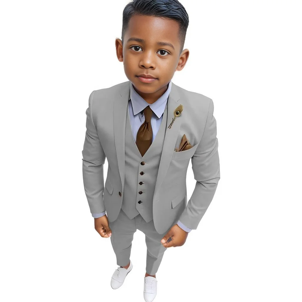 Boys' Suit 3-16 Years Old Formal Suit Three Piece Set Tailored Formal Suit Child Elegant Pants And Jackets Party Costumes