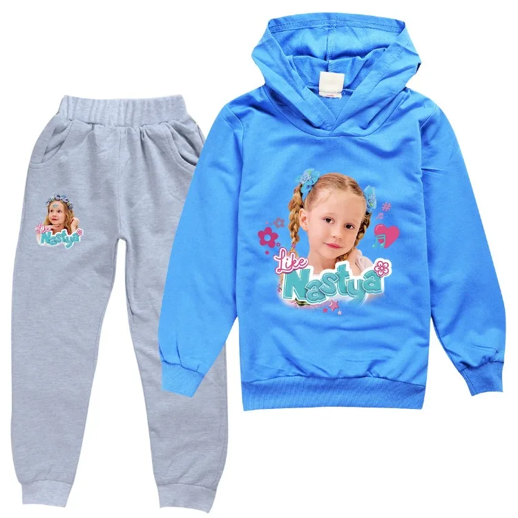 Like Nastya Show Clothes Kids Cartoon Tracksuit Baby Girls Hooded Sweatshirt Jogging Pants 2pcs Set Boys Outfits Children's Sets