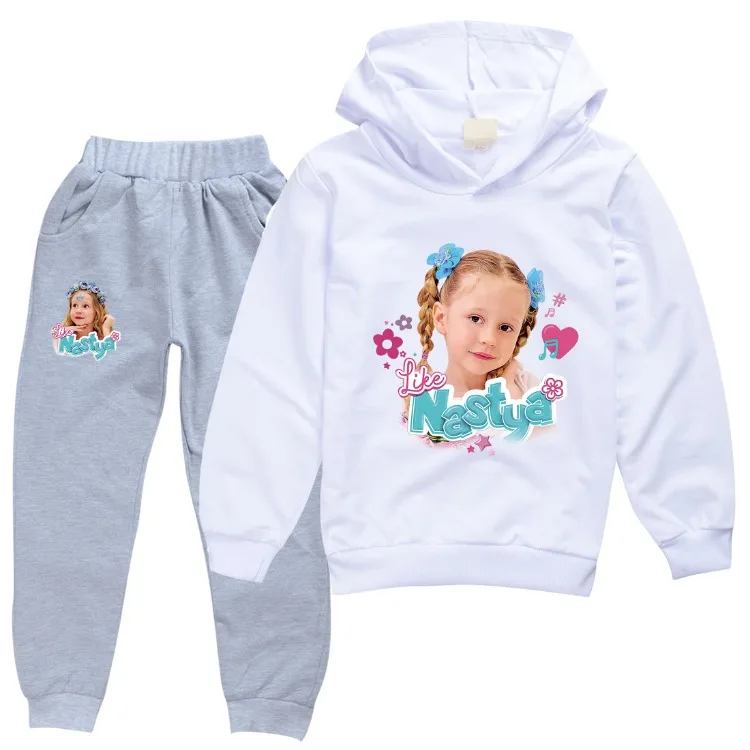 Like Nastya Show Clothes Kids Cartoon Tracksuit Baby Girls Hooded Sweatshirt Jogging Pants 2pcs Set Boys Outfits Children's Sets