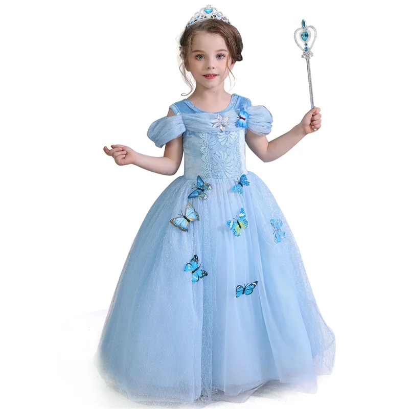 Summer Princess Dress For Girls Snow White Cosplay Costume Puff Sleeve Kids Dress Children Party Birthday Fancy Gown Vestidos