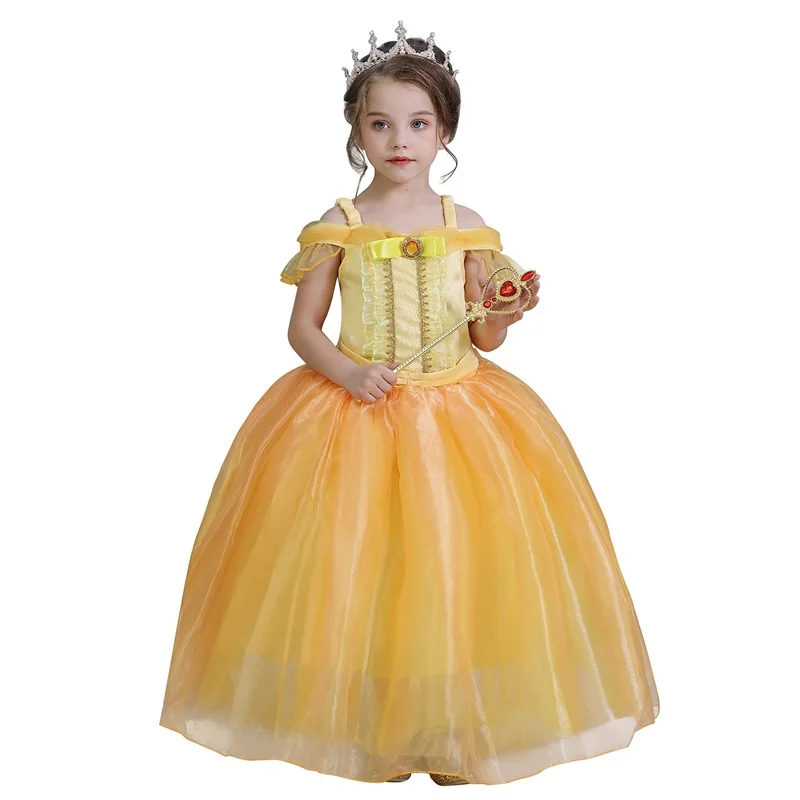 Summer Princess Dress For Girls Snow White Cosplay Costume Puff Sleeve Kids Dress Children Party Birthday Fancy Gown Vestidos