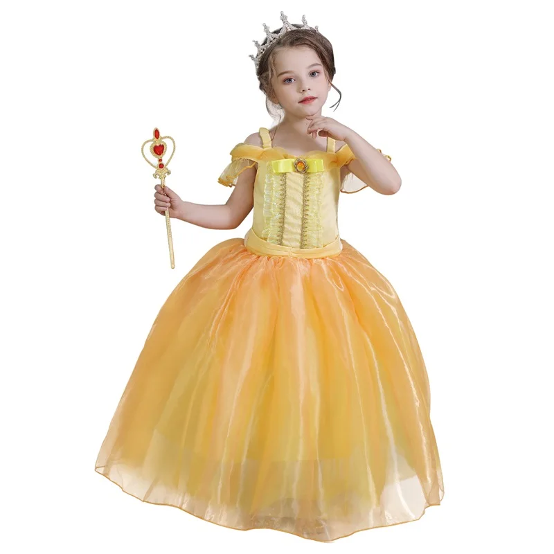 Summer Princess Dress For Girls Snow White Cosplay Costume Puff Sleeve Kids Dress Children Party Birthday Fancy Gown Vestidos