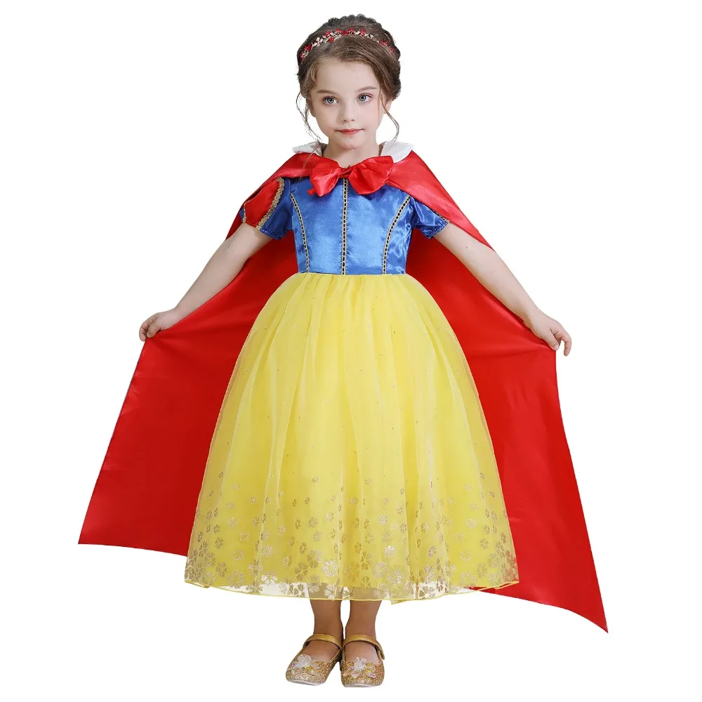 Summer Princess Dress For Girls Snow White Cosplay Costume Puff Sleeve Kids Dress Children Party Birthday Fancy Gown Vestidos