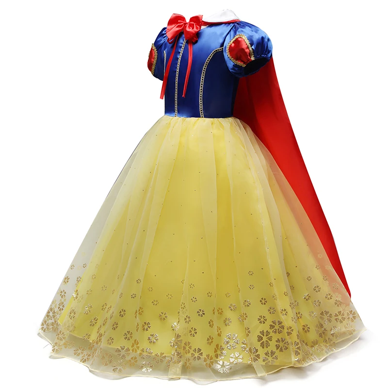 Summer Princess Dress For Girls Snow White Cosplay Costume Puff Sleeve Kids Dress Children Party Birthday Fancy Gown Vestidos